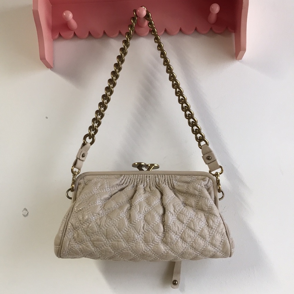 Marc Jacobs Ivory calf leather quilted clutch or chain shoulder bag - Picture 6 of 16